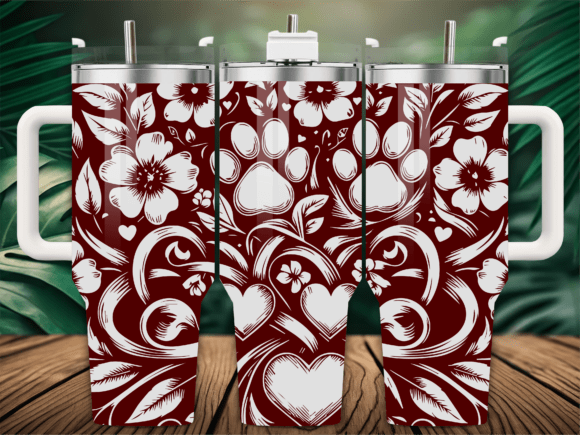 Dog Paw Print Heart Daisy Tumbler Review