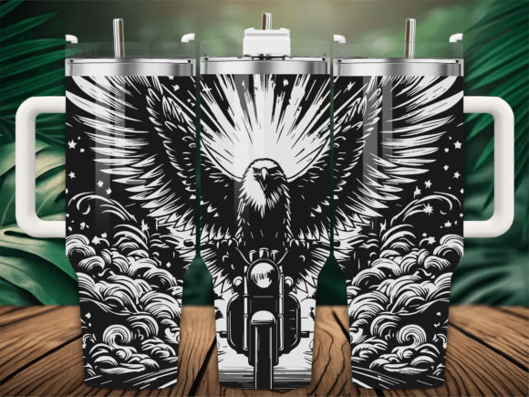 Eagle Motorcycle Rider Tumbler Design Review